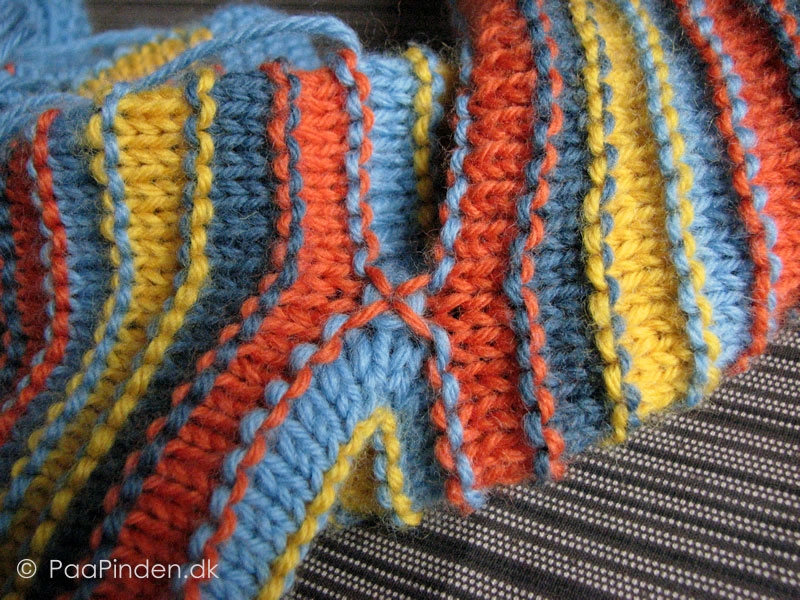 Stribet cardigan - under ærmet
