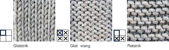 Glatstrik - glat vrang - retstrik - med mønsterrapport Thumbnail